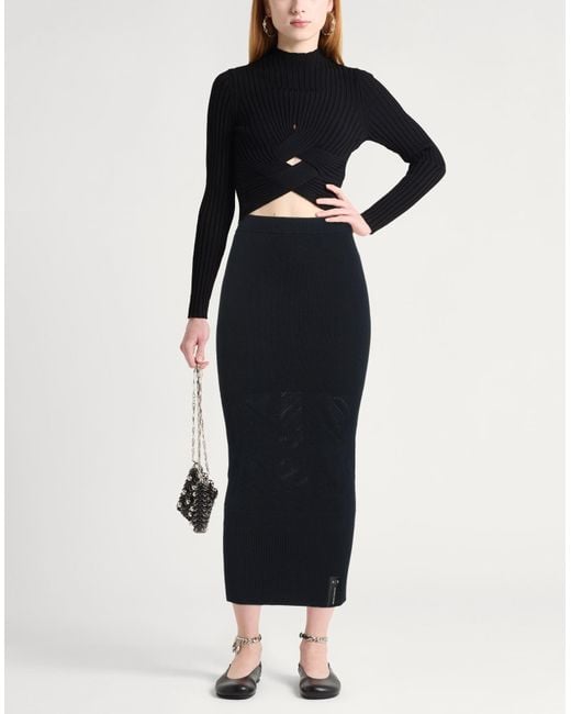 ARMANI EXCHANGE Black Midi Skirt Cotton