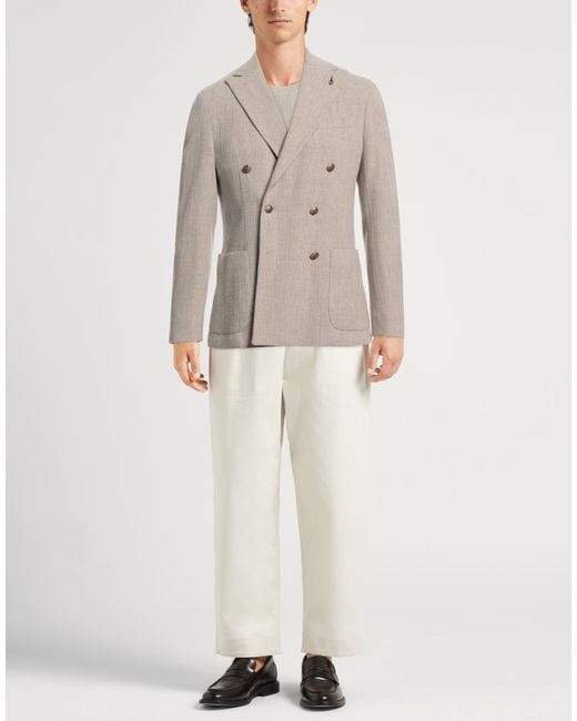 Paoloni Gray Blazer Virgin Wool, Cashmere, Elastane for men