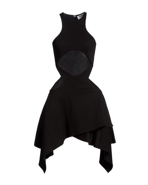 The Attico Black Mini Dress Cotton, Elastane