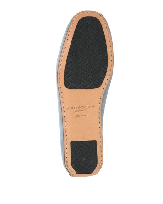 Testoni Blue Light Loafers Leather for men