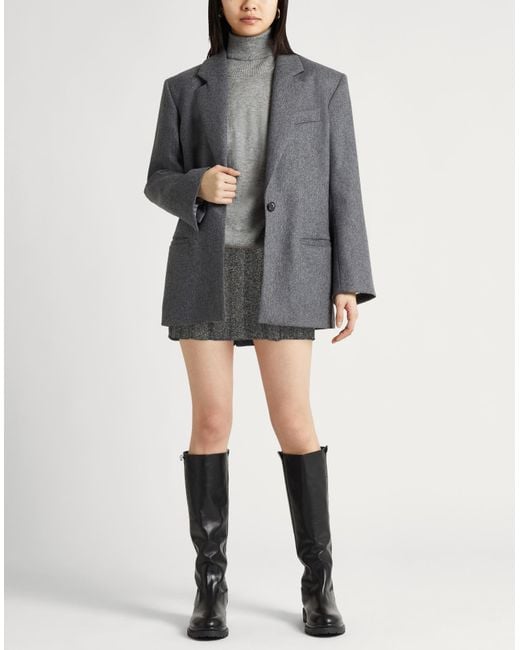 Roberto Collina Gray Mini Skirt Wool, Viscose, Polyester
