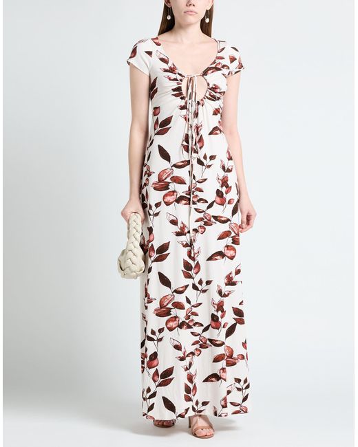 Circus Hotel White Maxi Dress Cotton, Elastane