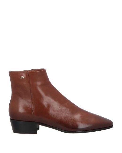 Santoni Brown Ankle Boots Leather
