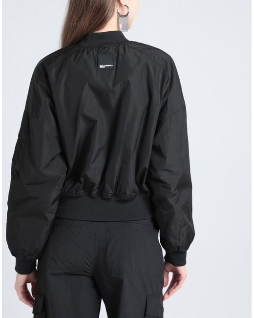 Veste bomber à logo appliqué Karl Lagerfeld en coloris Black