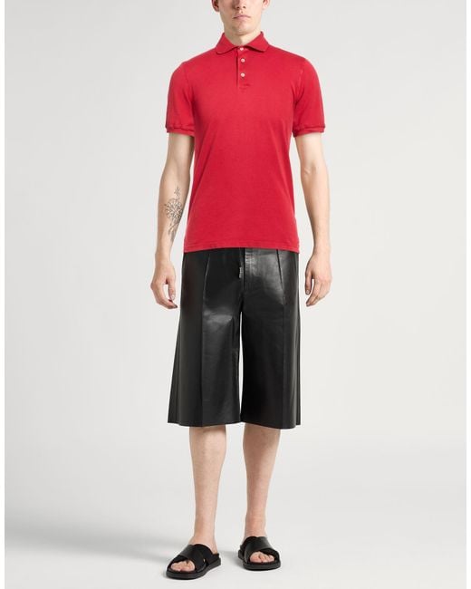 Fedeli Red Polo Shirts for men
