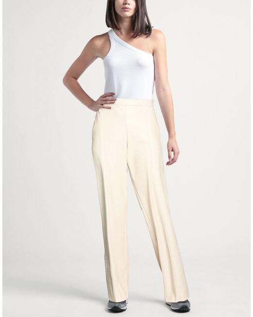 Pierantonio Gaspari White Pants Polyurethane, Viscose