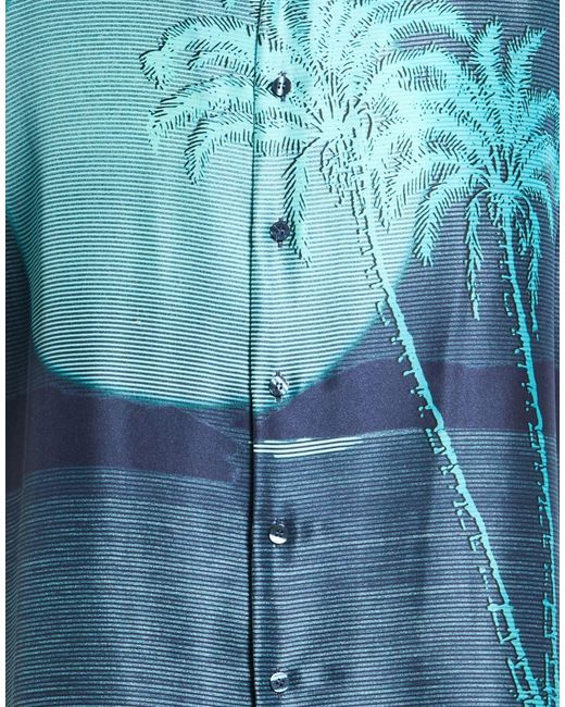 Etro Blue Midnight Shirt Silk for men