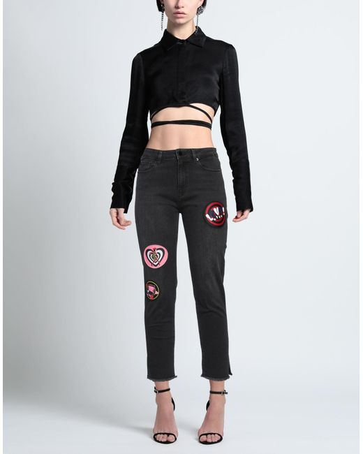 Love Moschino Black Jeans Cotton, Polyester, Elastane