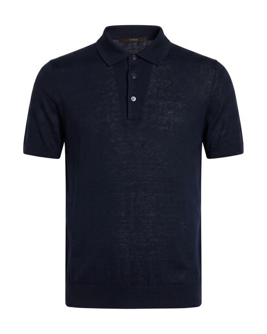 Windsor. Blue Midnight Polo Shirt Linen, Cotton for men