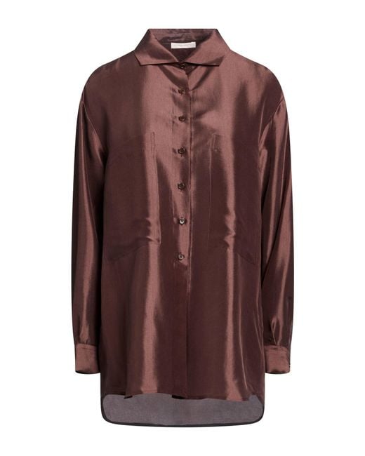 Cristina Bonfanti Brown Chocolate Shirt Silk