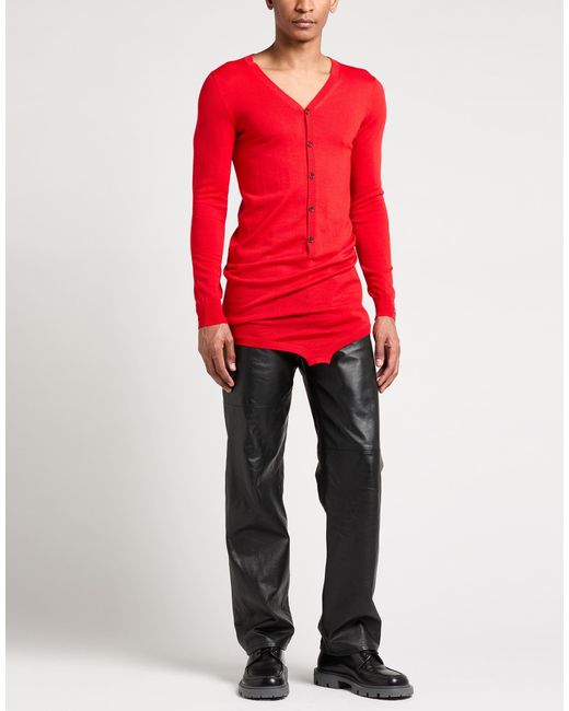 Raf Simons Red Sweater Virgin Wool for men
