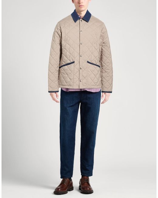Fedeli Natural Khaki Puffer Polyester, Cotton, Modal for men