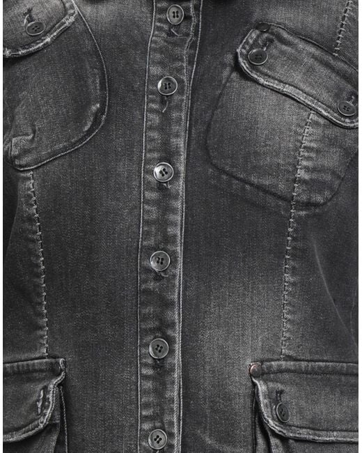 Masnada Black Denim Outerwear Cotton, Elastane
