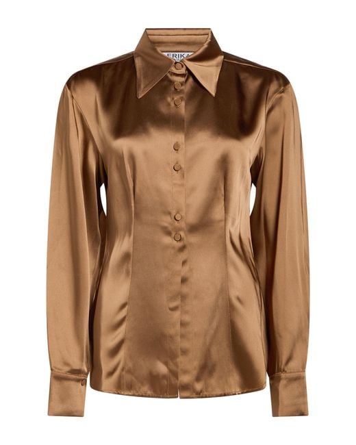 Erika Cavallini Semi Couture Brown Shirt