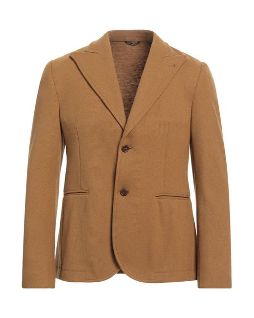 Daniele Alessandrini Brown Blazer Polyester, Acrylic, Viscose for men