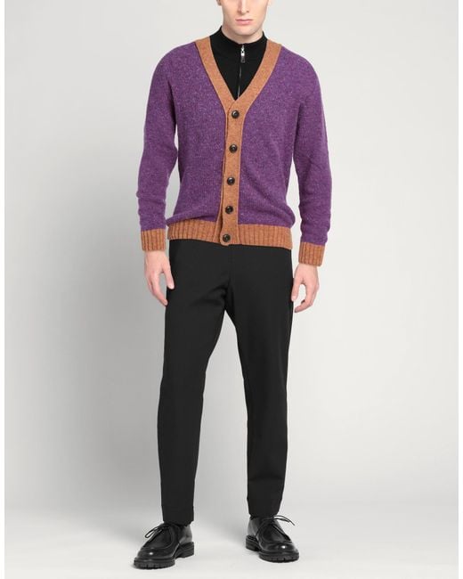 Irish Crone Purple Cardigan Wool for men