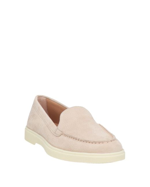 Santoni Natural Closed-Design Leather Loafers With Plush Lining