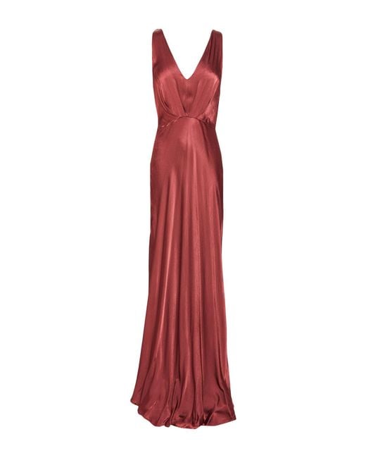 Maliparmi Red Rust Maxi Dress Viscose