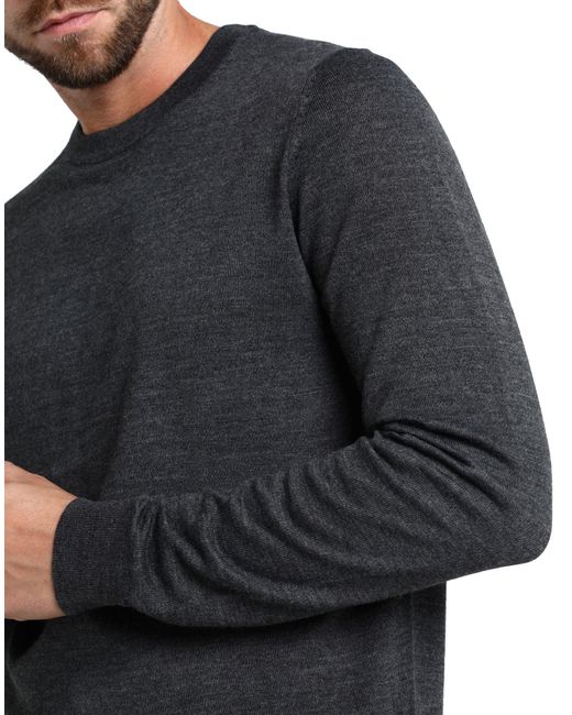 SELECTED Black Sweater Polyester, Merino Wool for men