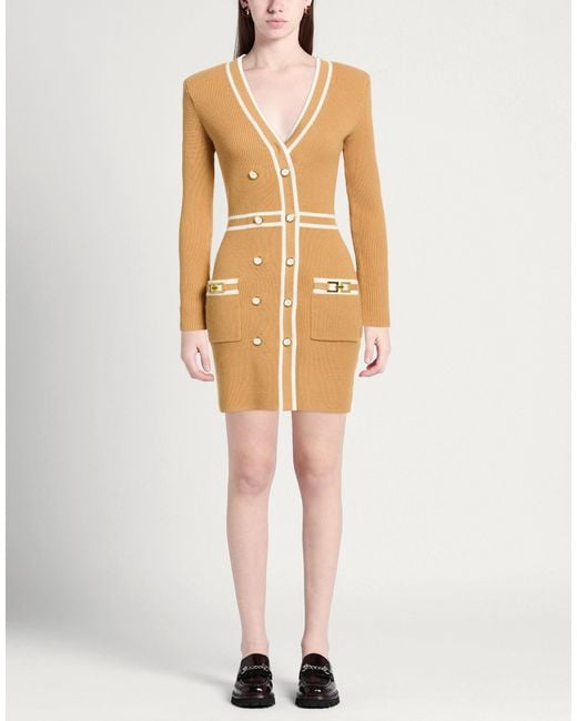 Elisabetta Franchi Natural Mini Dress