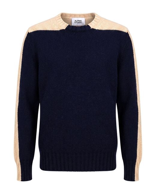 Pullover Alpha Studio de hombre de color Blue