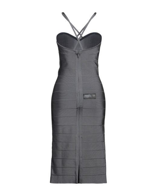 Vestido midi Hervé Léger de color Gray