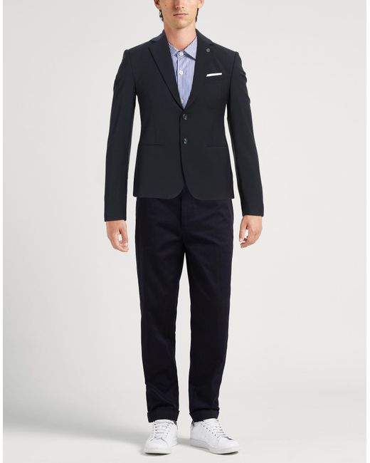 Daniele Alessandrini Blue Midnight Blazer Wool, Polyester, Elastane for men