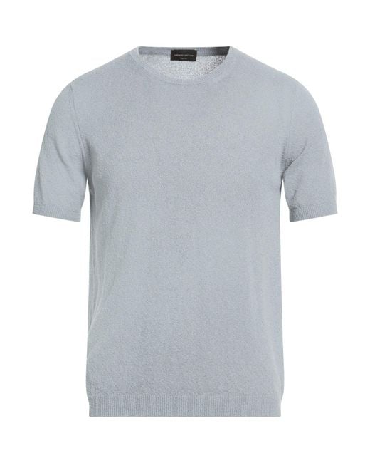 Roberto Collina Gray Sweater Cotton, Polyamide for men