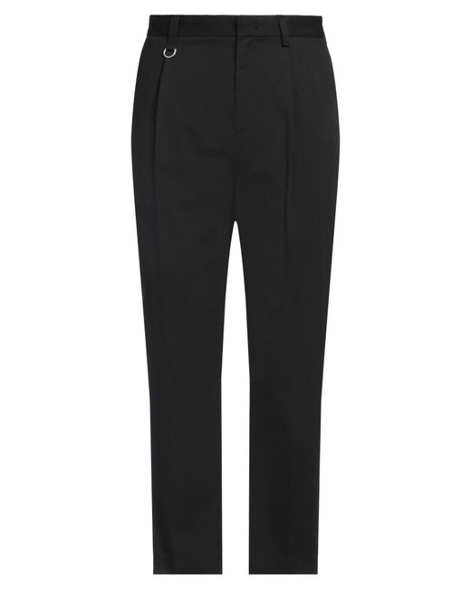 Paolo Pecora Black Pants Lyocell, Cotton for men