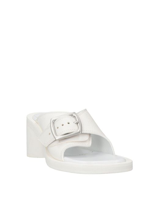 MM6 by Maison Margiela White Sandals Leather
