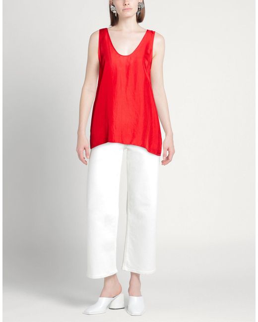 Another Tomorrow Red Top Silk