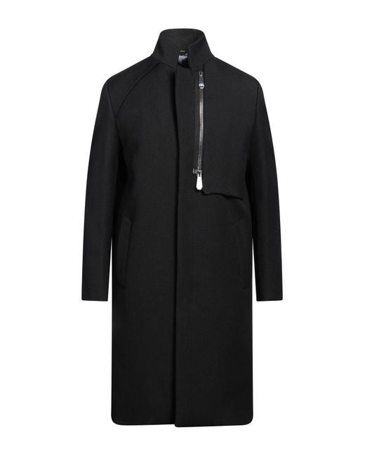 Alessandro Dell'acqua Black Coat Cotton, Polyester, Virgin Wool for men