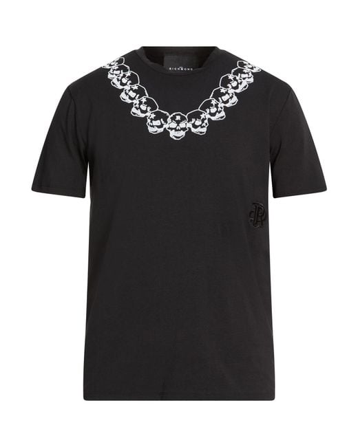 John Richmond Black T-Shirt Cotton, Modal, Elastane for men