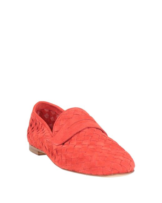 Eleventy Red Loafers Leather