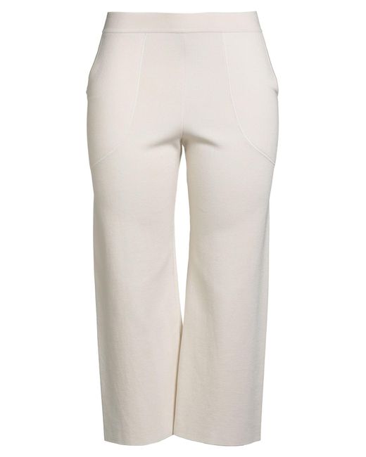 Gentry Portofino White Cream Pants Silk, Cotton