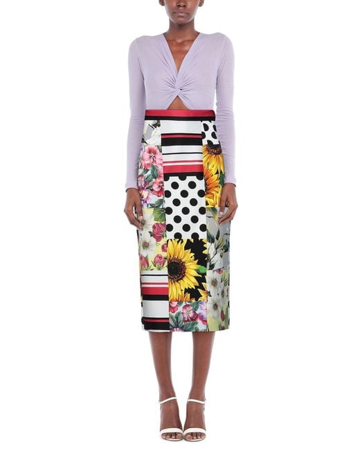 Dolce & Gabbana White Midi Skirt