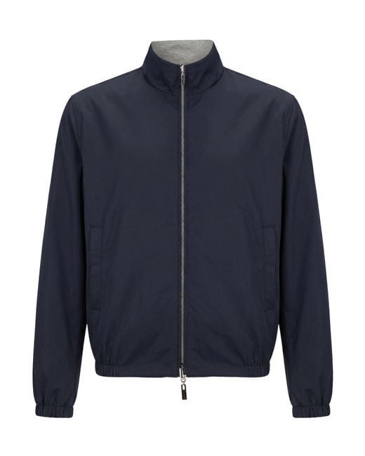 Kiton Blue Midnight Jacket Polyester, Viscose, Elastane for men