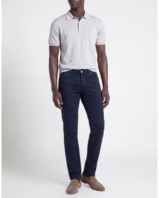RE_HASH Blue Pants Cotton, Elastane for men