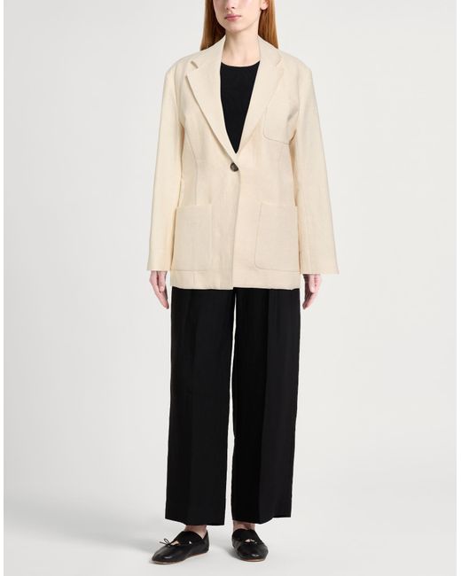 Vanessa Bruno Natural Ivory Blazer Cotton, Linen