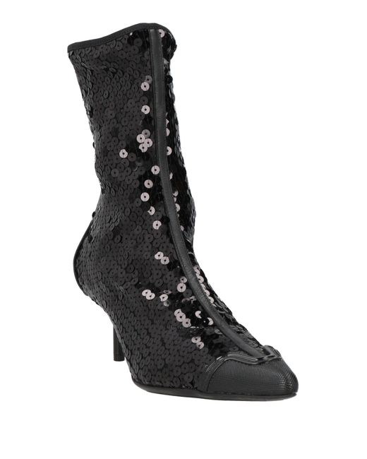 Emporio Armani Black Ankle Boots Polyester, Calfskin