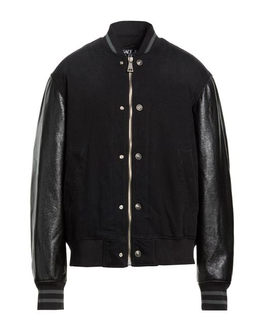 Versace Jeans Couture Black Denim Outerwear Cotton, Elastane, Polyurethane Resin for men