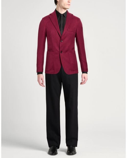 Takeshy Kurosawa Red Blazer Polyester, Viscose, Wool, Elastane for men