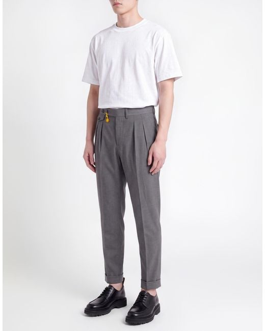 Manuel Ritz Gray Pants Virgin Wool, Elastane for men