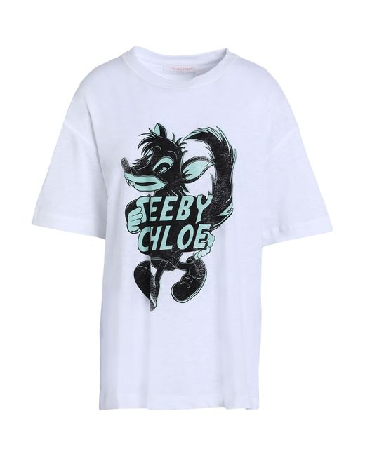 See By Chloé White Logo-print Short-sleeve T-shirt