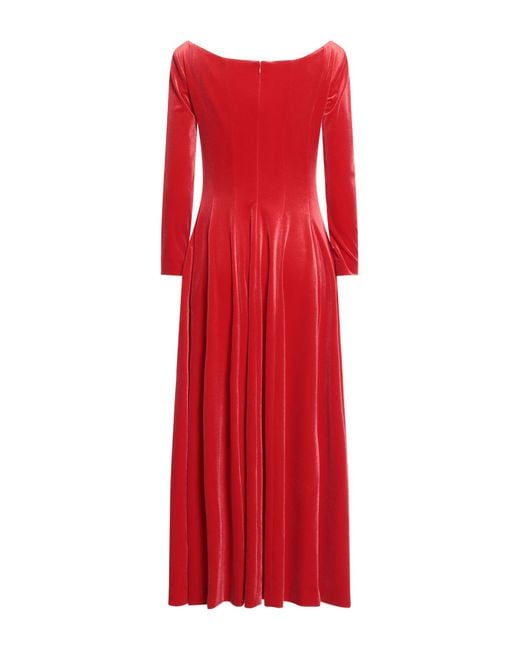 Philosophy Di Lorenzo Serafini Red Midi Dress Polyester, Elastane