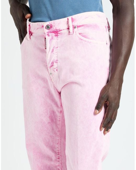 DSquared² Pink Pants Cotton, Elastane for men
