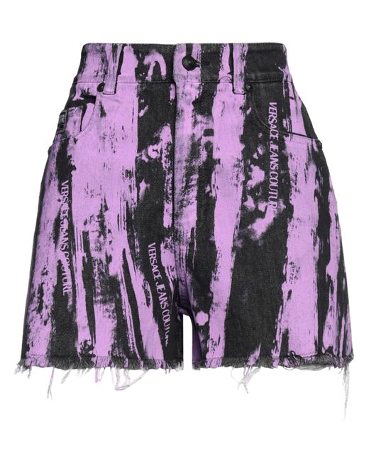 Versace Purple Denim Shorts