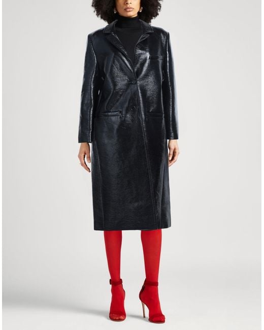 Courreges Black Coat Cotton, Polyurethane, Elastane