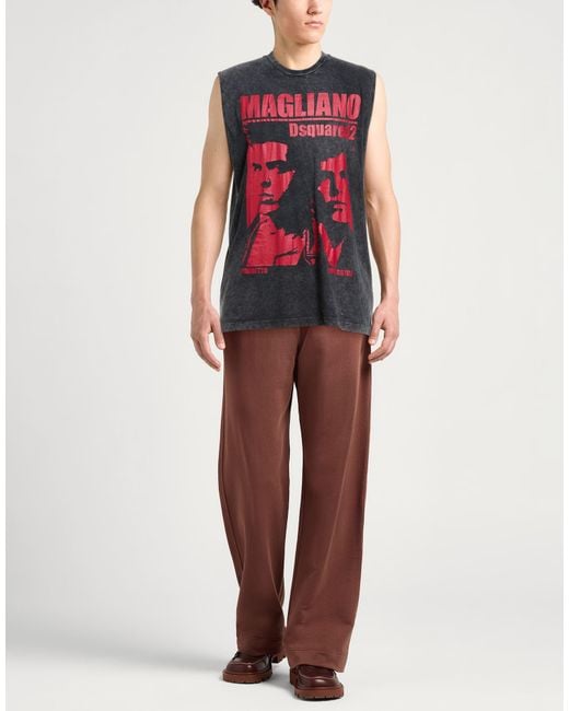 DSquared² Black Tank Top Cotton for men