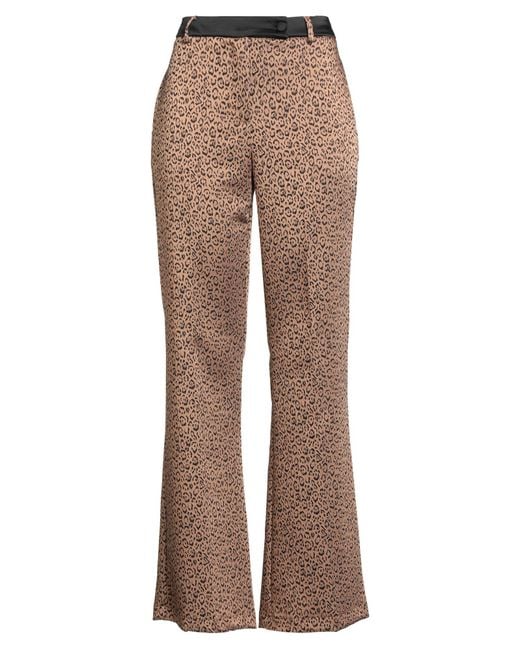 B.yu Brown Camel Pants Polyester, Elastane